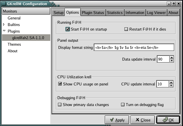 configuration options - stand alone